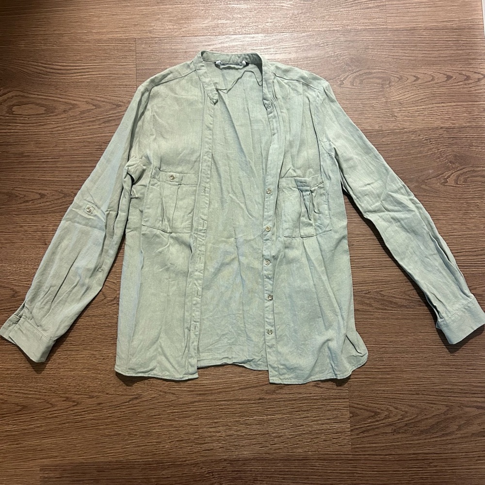 Zara Light Green Casual Shirt